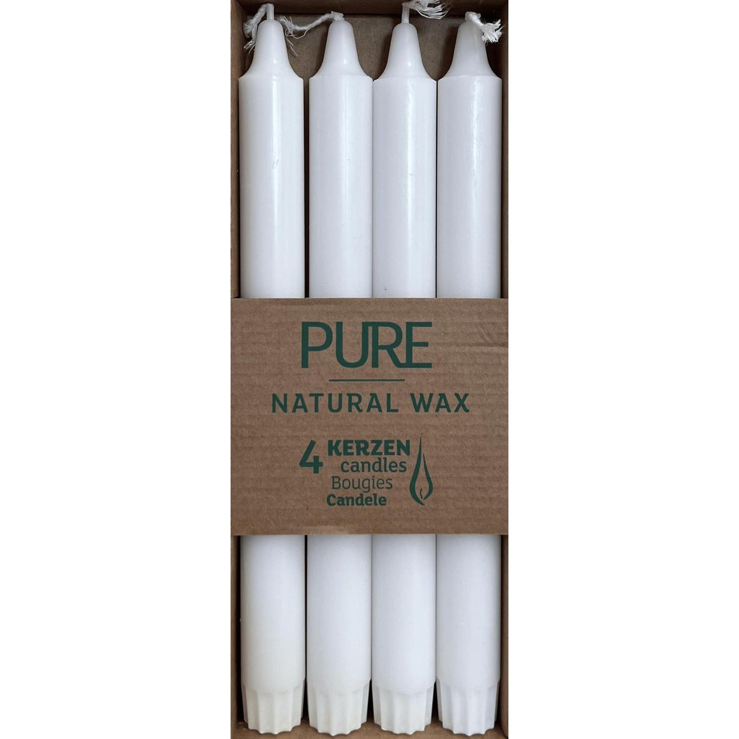 Velas De Cera Natural PURE 250X23 MM 4Ud