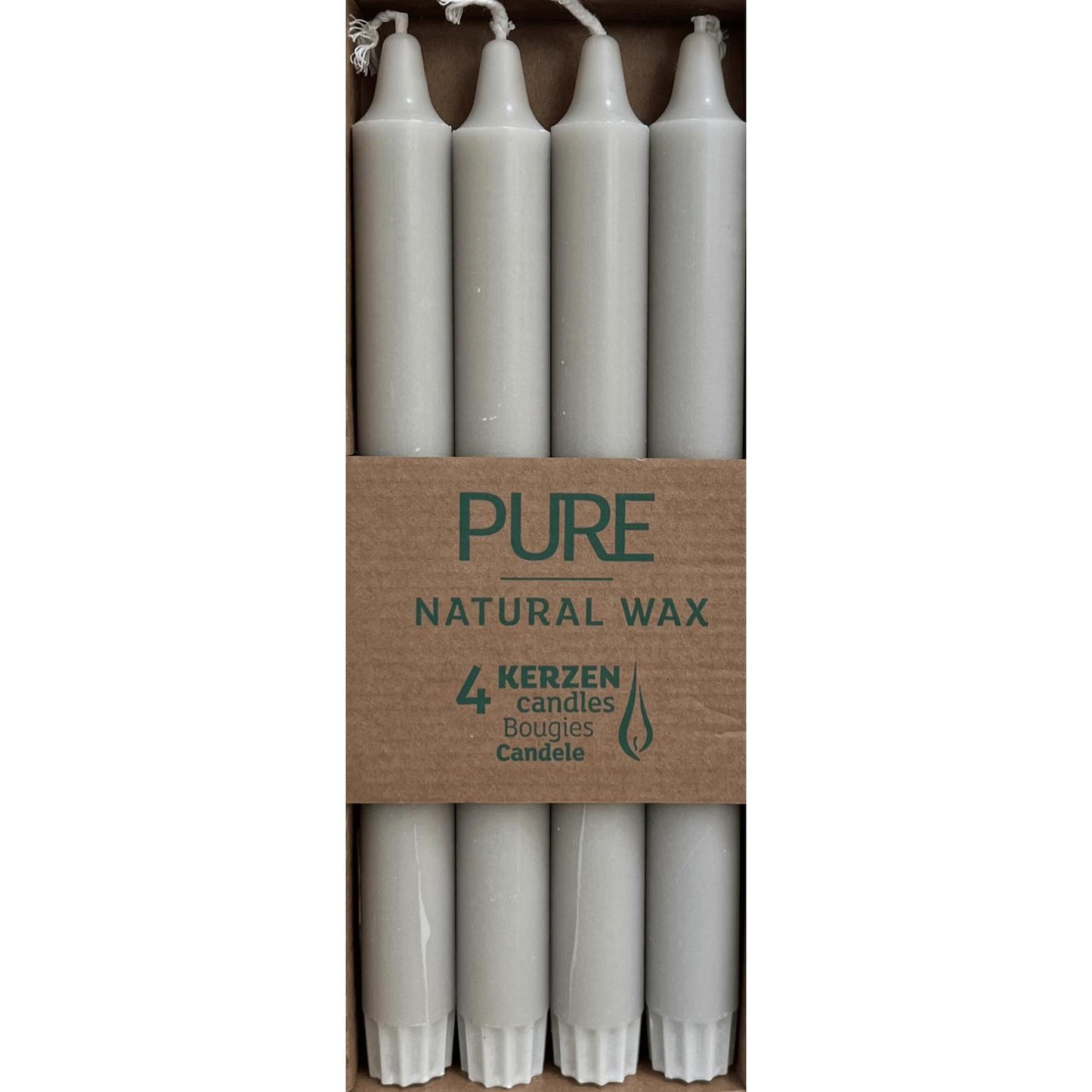 Velas De Cera Natural PURE 250X23 MM 4Ud