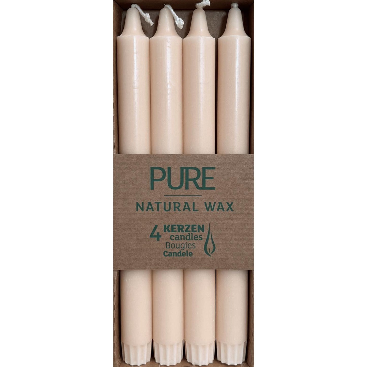 Velas De Cera Natural PURE 250X23 MM 4Ud