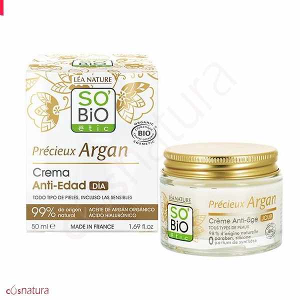 Crema antiedad día Argán Bio y ácido hialurónico SO'BiO