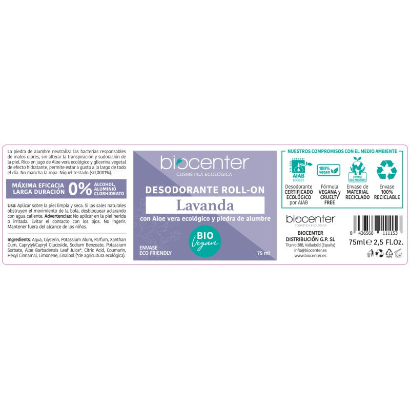 Desodorante Roll-On Eco Lavanda 75Ml