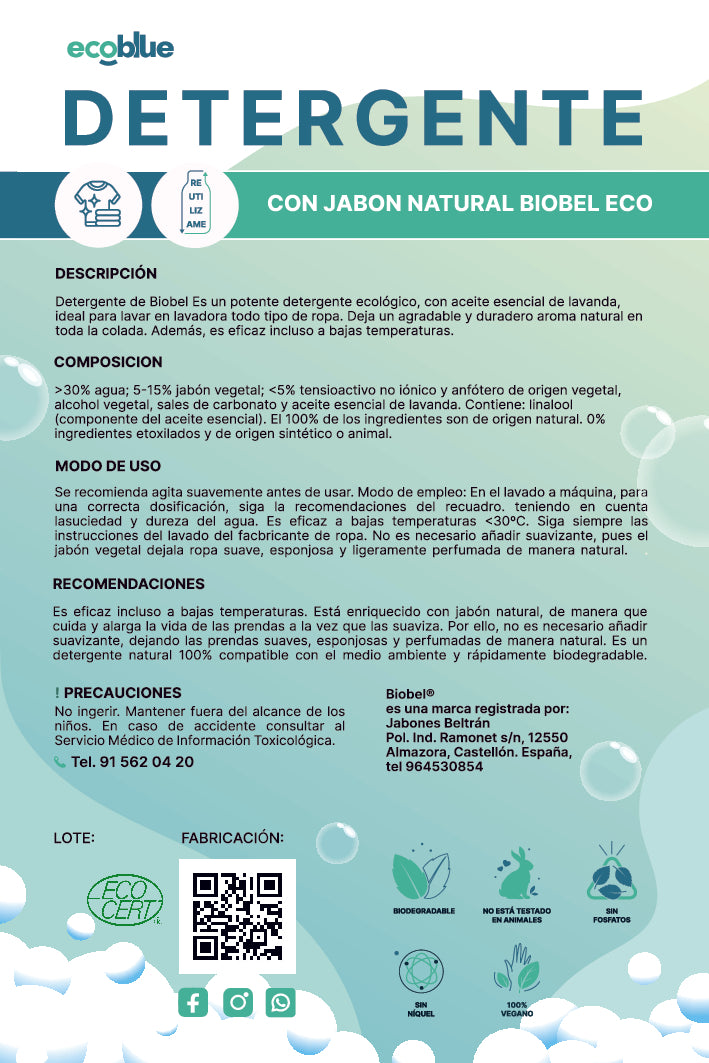 Eco Detergente Jabón Natural Biobel