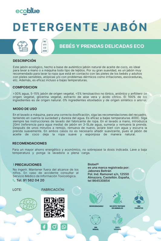 Eco Detergente Jabón de Bebés Biobel
