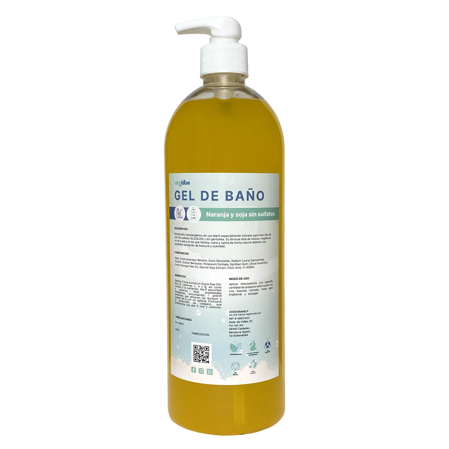 Gel De Baño Naranja Y Soja Sin Sulfatos 0,5L