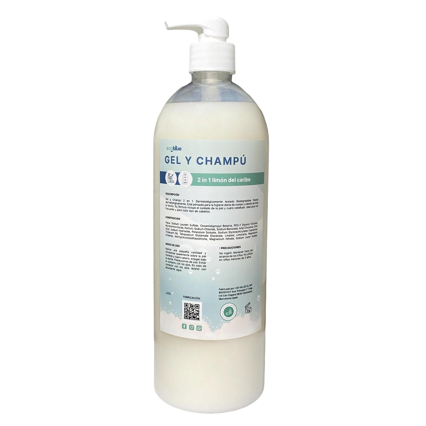 Gel & Champú Pieles Sensibles Limon Del Caribe 0,5L
