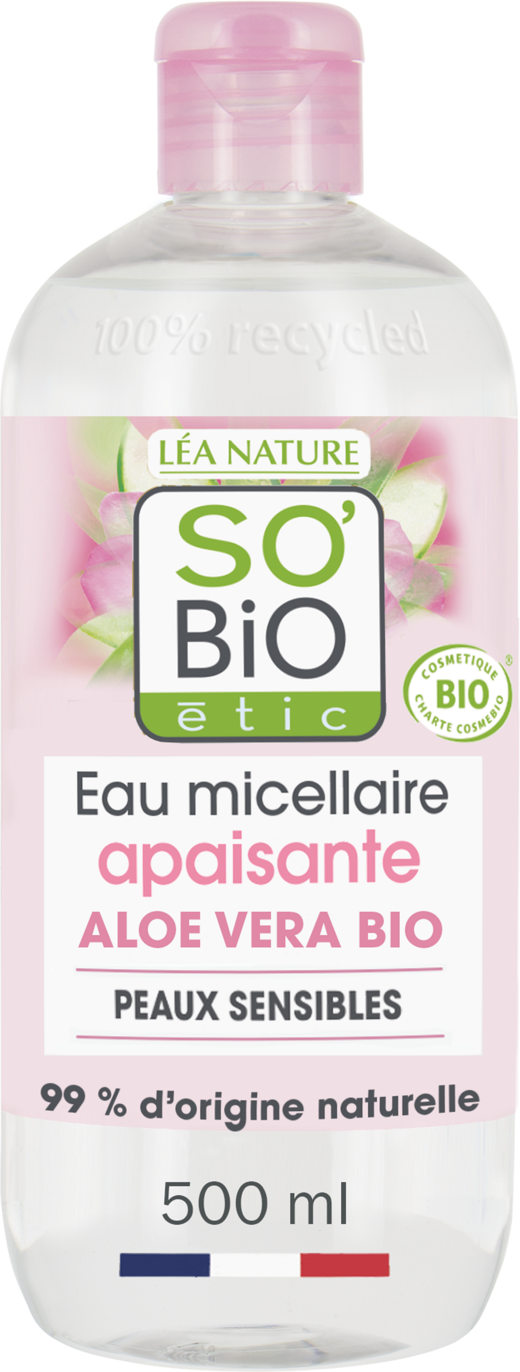 Agua Micelar Calmante SO'BiO Aloe Vera & Rosas Bio