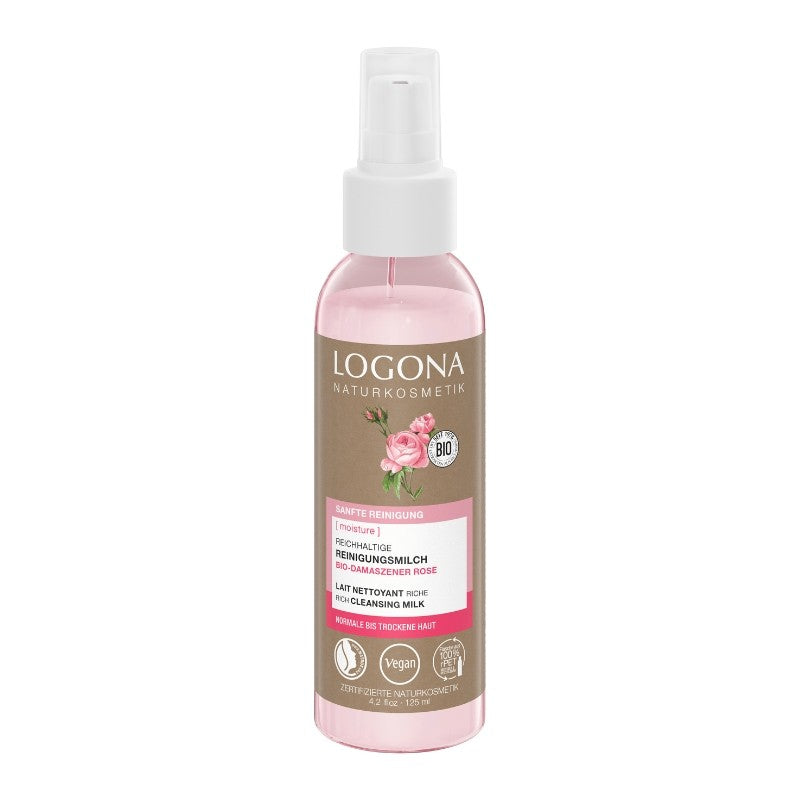 Leche desmaquillante nutritiva rosa damascena Logona