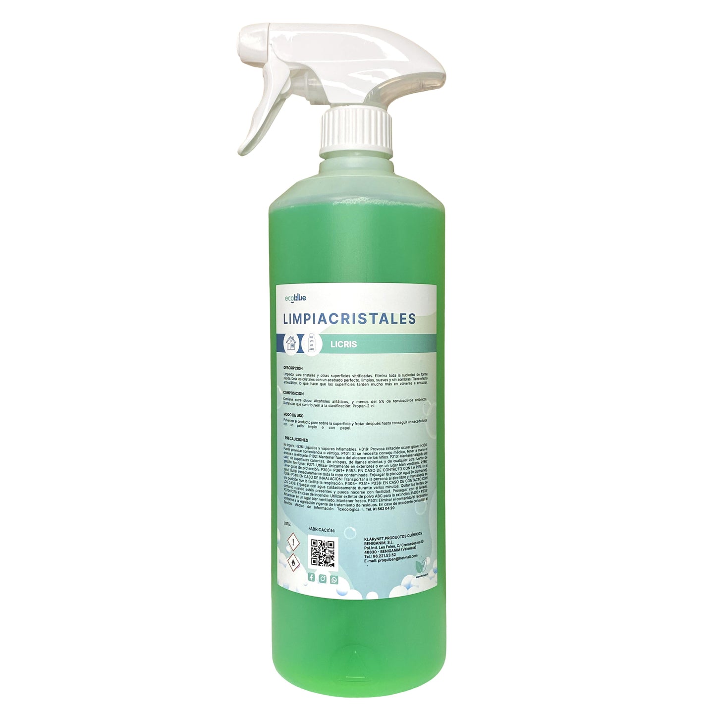 Limpiacristales Biodegradable Licris - Biodegradable y Anti-Estático 1L