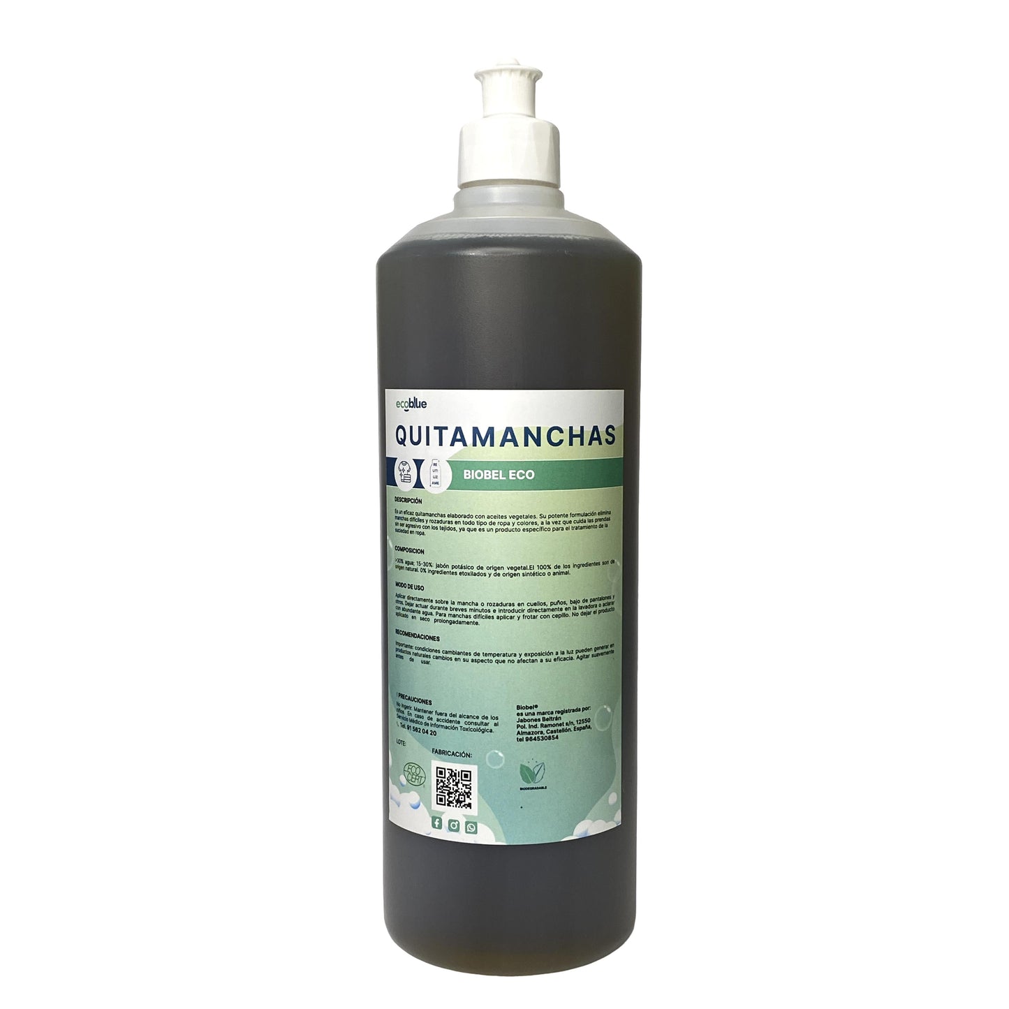 Quitamanchas Vegano Biobel Eco - Limpieza Ecológica y Eficaz 1L