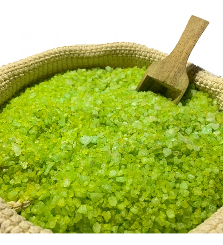 Sal de baño con aceite esencial de árbol de té