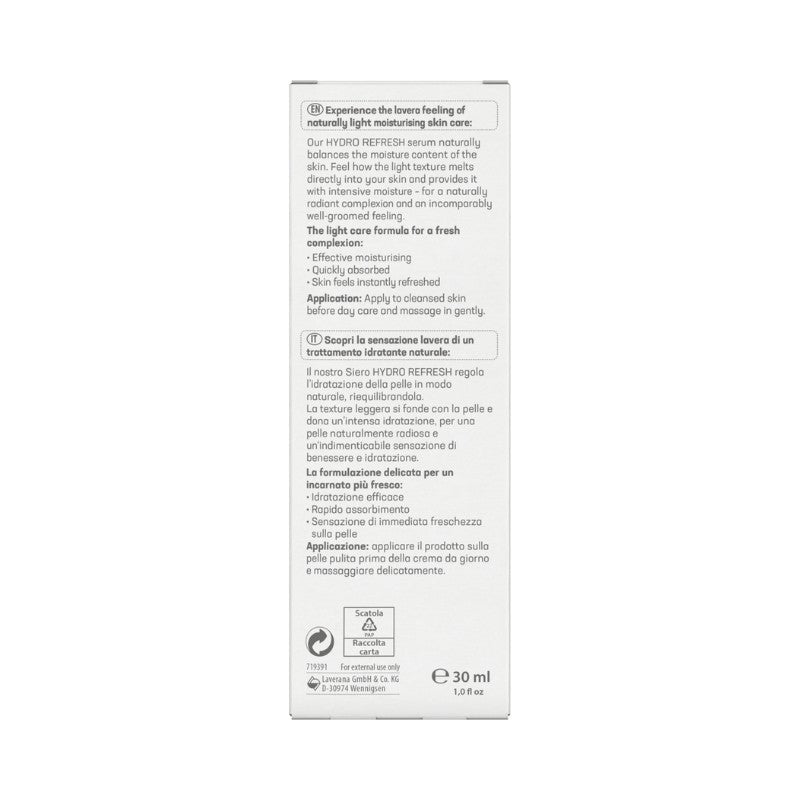 Sérum Hydro Refresh algas y ácido hialurónico Lavera