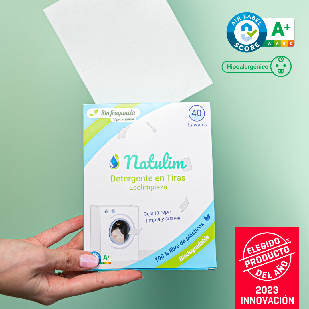 Eco-Tiras de Detergente Sin Fragancia 40 lavados Natulim