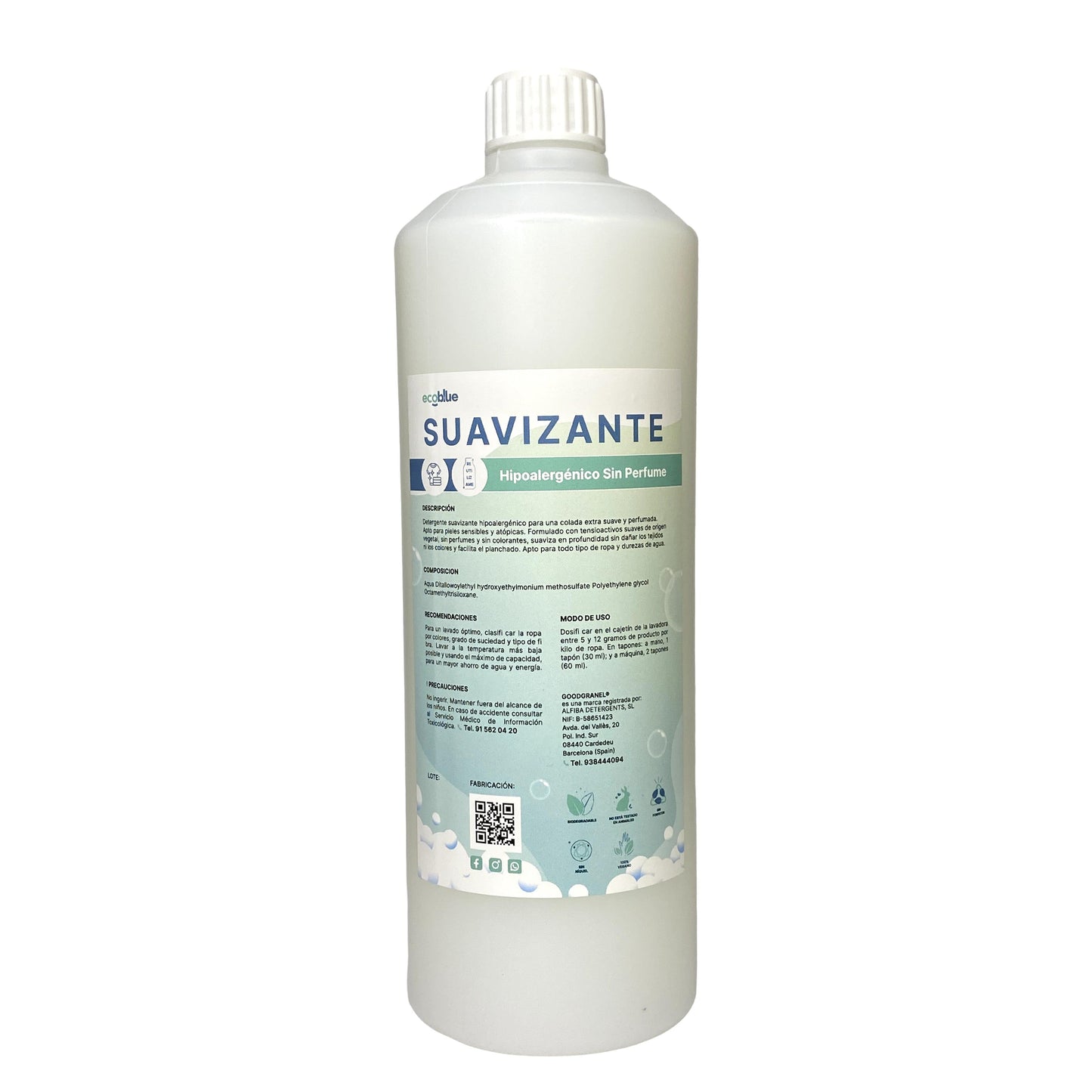 Suavizante Hipoalergenico Sin Perfume 1L