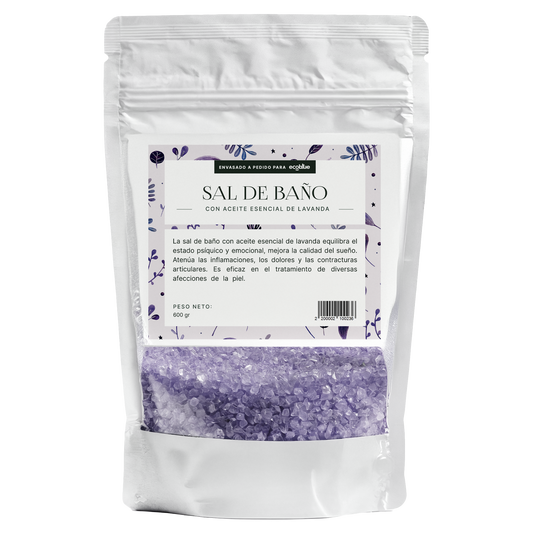 Sal de baño con aceite esencial de lavanda