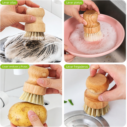 Cepillo para Fregar Platos de bambú
