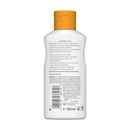 Loción Lavera solar sensitive kids SPF50