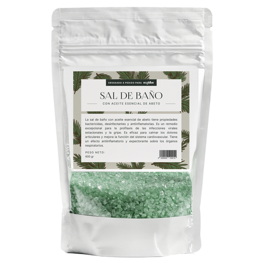 Sal de baño con aceite esencial de abeto