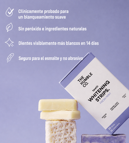 Tiras blanqueadoras dientes - menta de The Humble Co