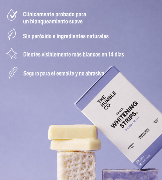 Tiras blanqueadoras dientes - menta de The Humble Co