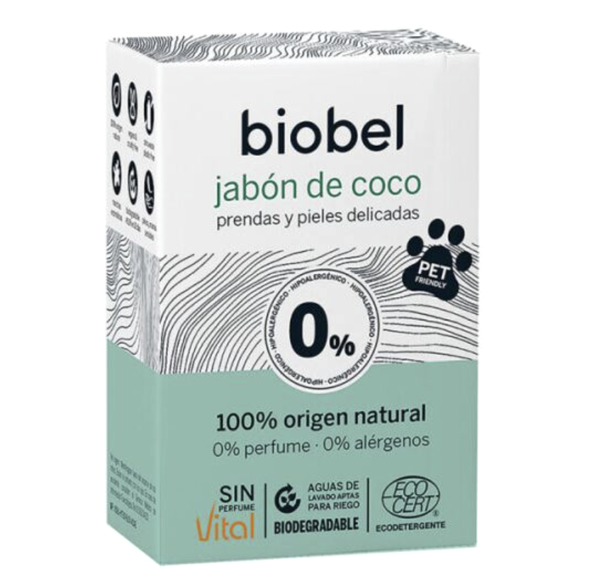 Jabón pastilla coco Biobel  0% 240g