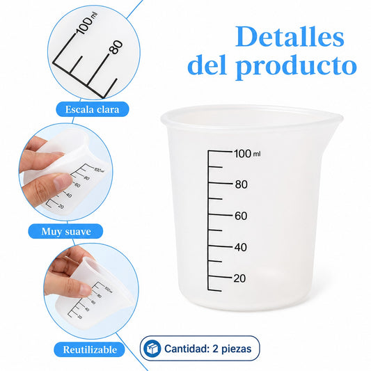 Vasos medidores de silicona para detergente 2 unid