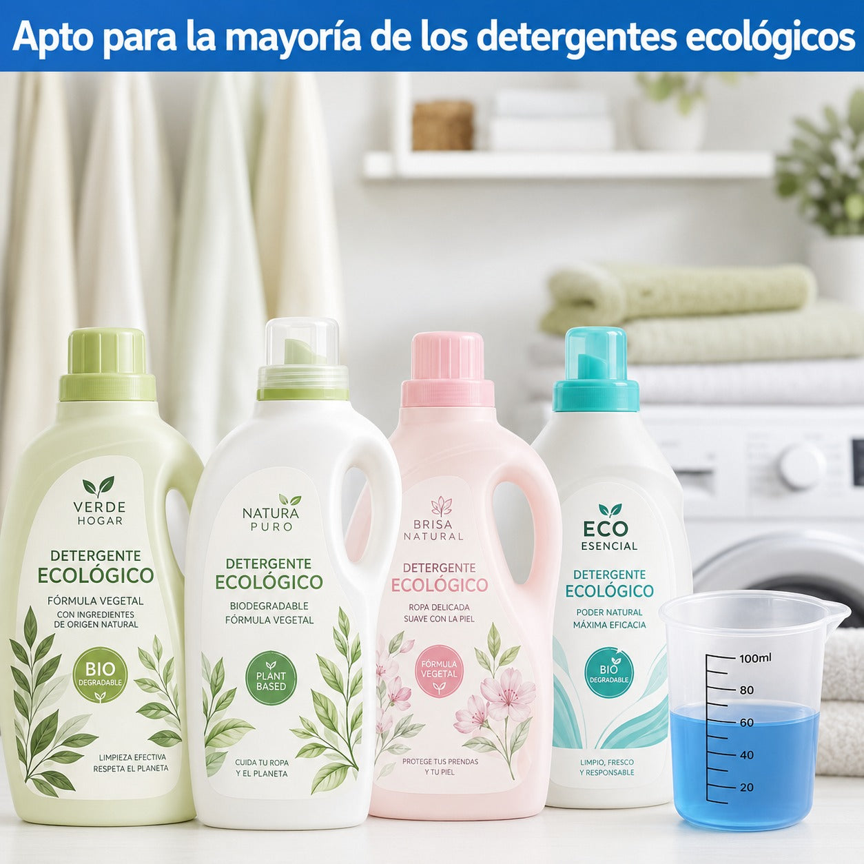 Vasos medidores de silicona para detergente 2 unid