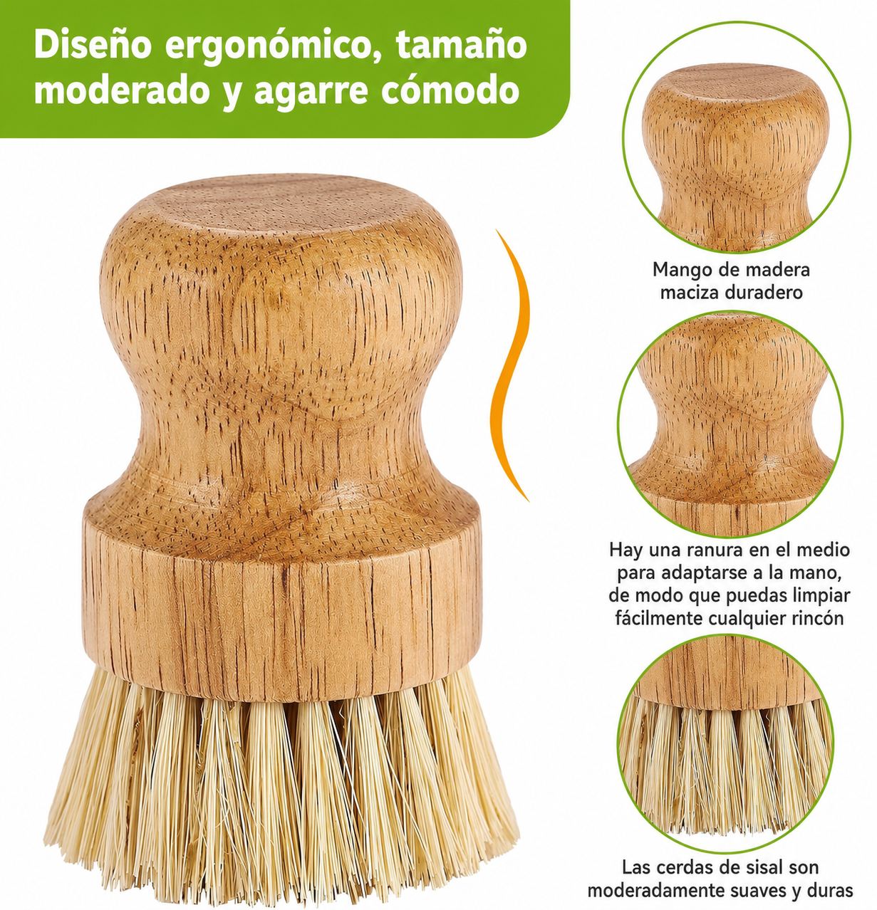 Cepillo para Fregar Platos de bambú