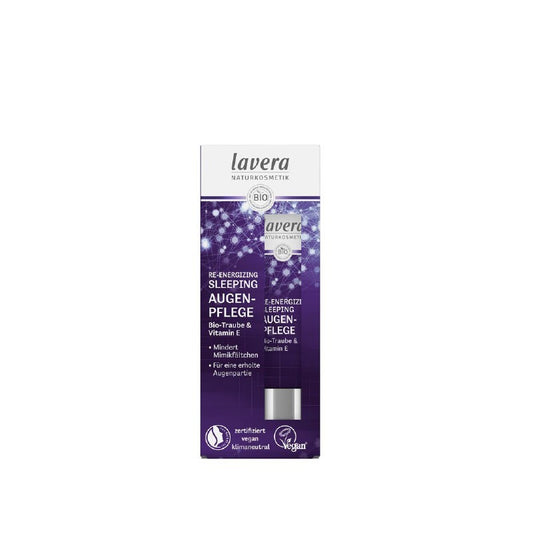 Contorno de ojos Sleeping Reparador con uva bio y vitamina E de Lavera