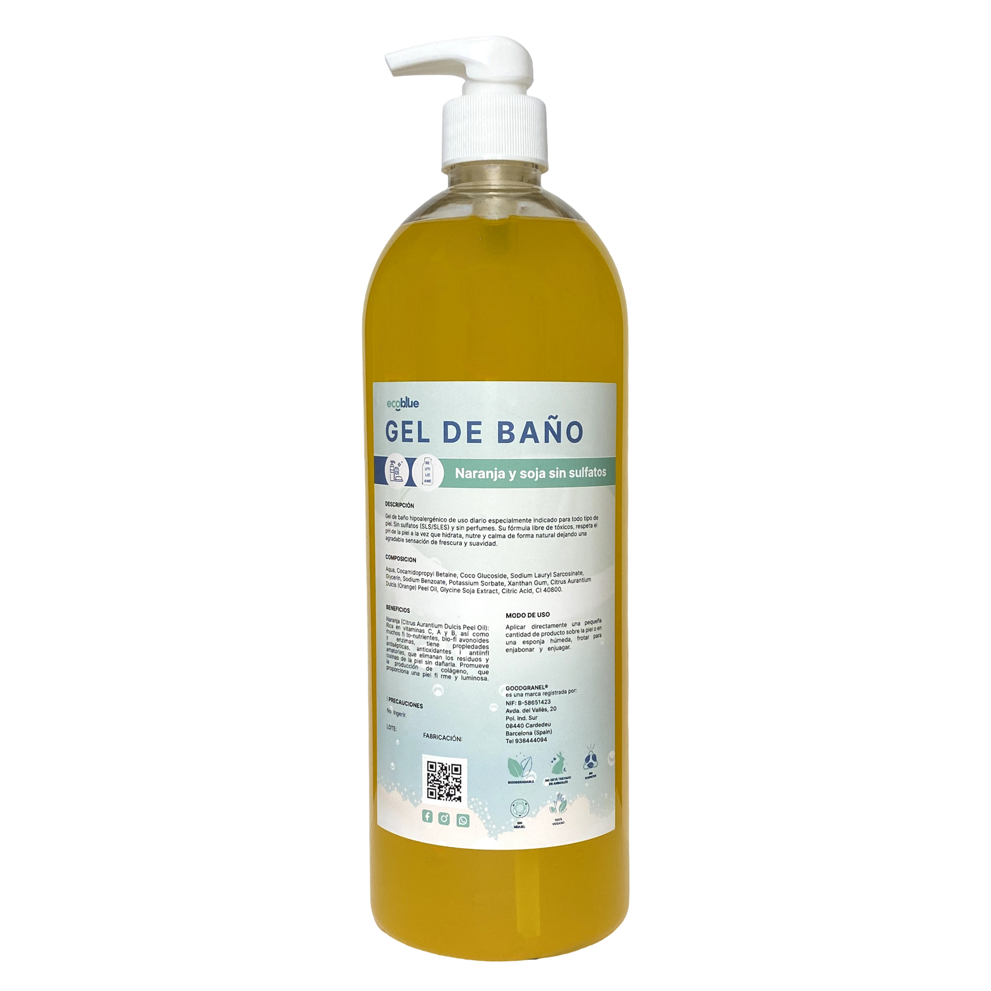 Gel De Baño Naranja Y Soja Sin Sulfatos 0,5L