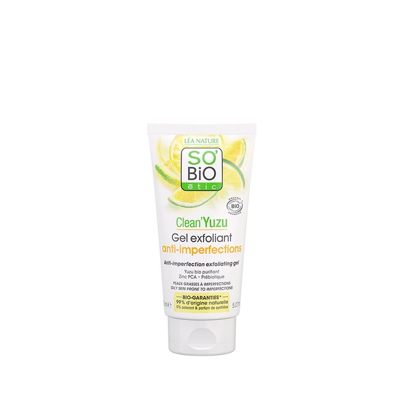 Gel exfoliante natural anti imperfecciones Clean Yuzu SO'BiO