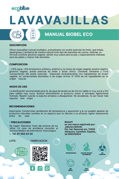 Lavavajillas Manual Eco Biobel