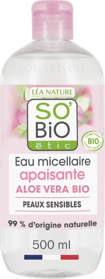 Agua Micelar Calmante SO'BiO Aloe Vera & Rosas Bio