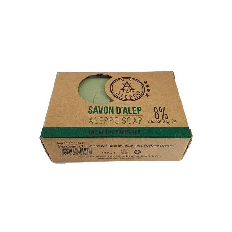 Jabón natural de alepo al 8% Té Verde