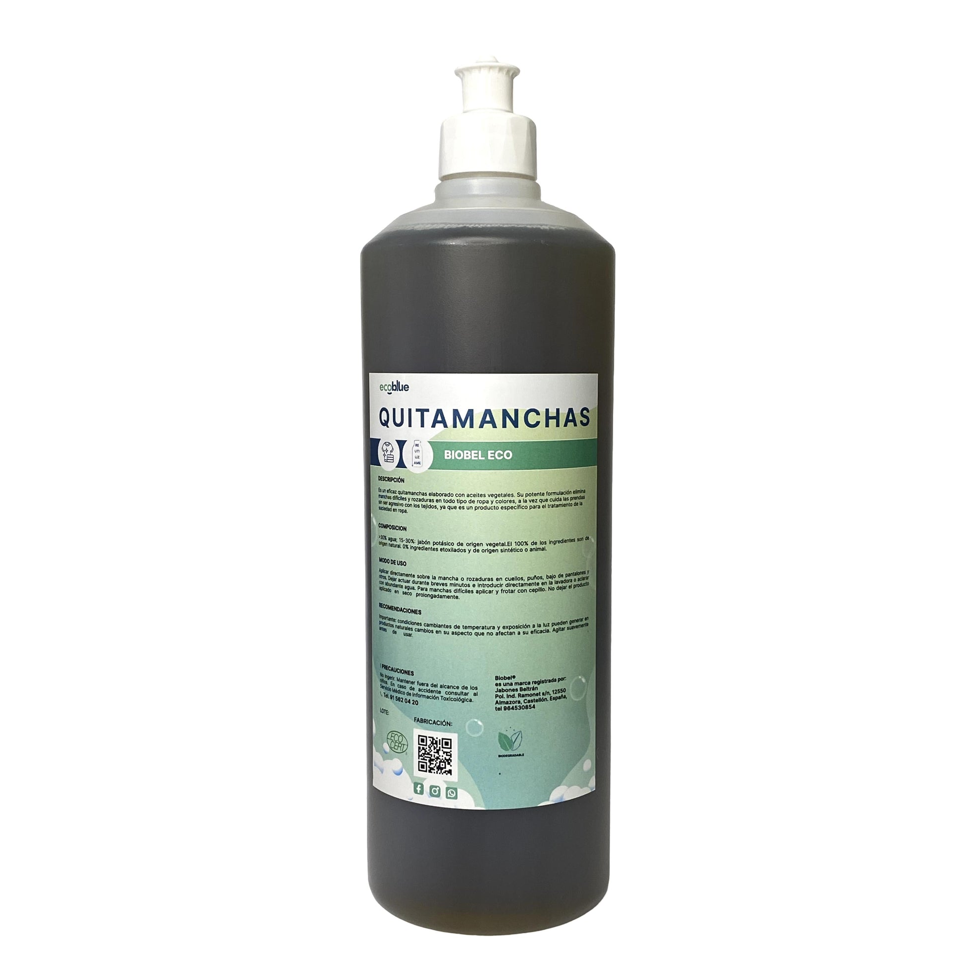 Quitamanchas Vegano Biobel Eco - Limpieza Ecológica y Eficaz 1L